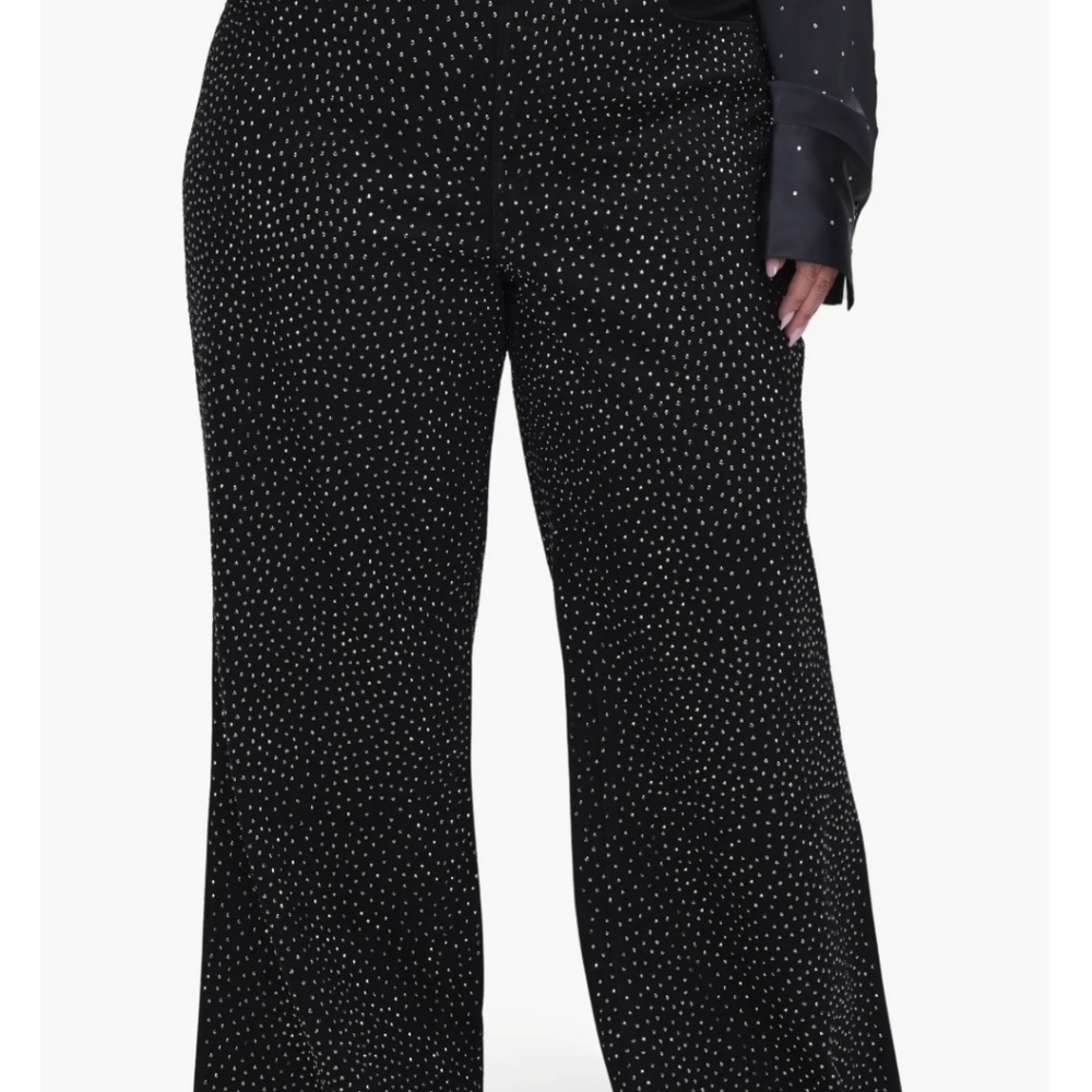 Good American Black Studded Straight Leg Jeans